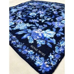 Hanae Mori Cotton Floral Scarf Handkerchief 18” square